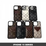 iPhone 17 / Pro / Max Slim Leather LV Style Case - Tailored Camera Wrap