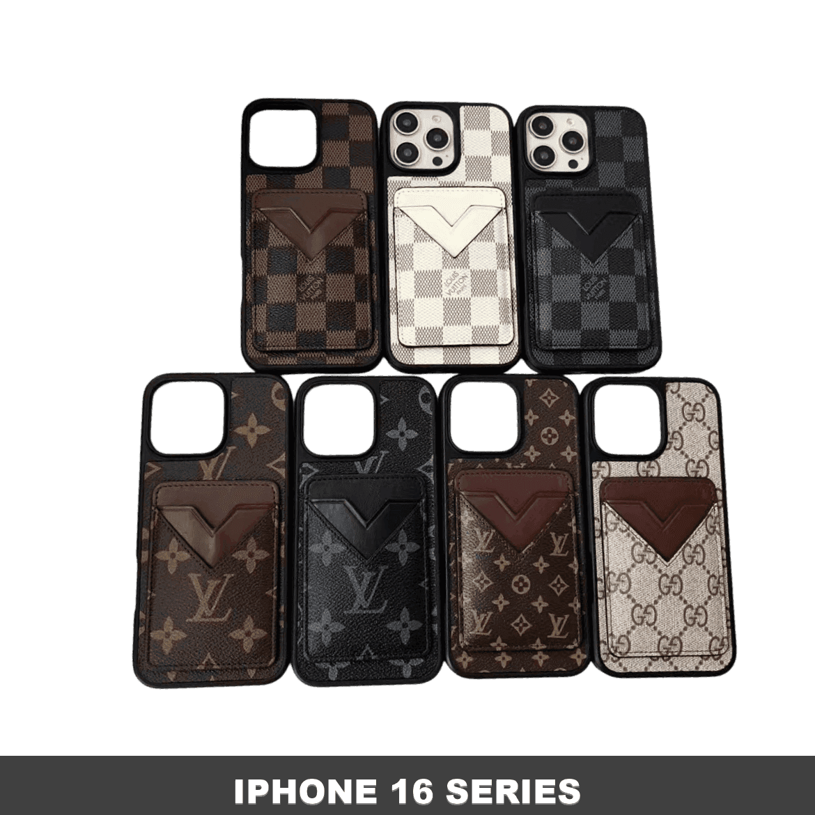 iPhone 16 Series Back Cover Wallet – 2 Card Slots & Signature V-Pocket