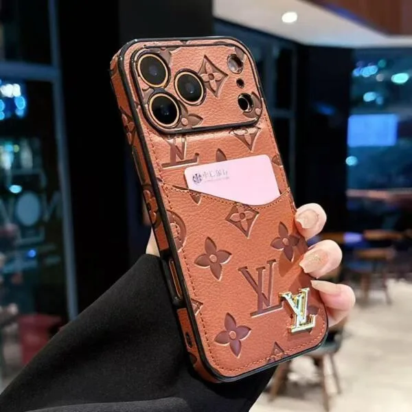 Luxury LV Empreinte Leather Case for iPhone 17 Pro Max & Series | Designer Monogram with Card Slot