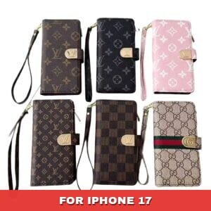 Louis Vuitton Monogram Folio Clutch for iPhone 17 Series | Zipper Wallet Case with Card & Cash Slots - 17
