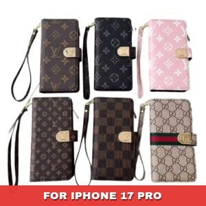 Louis Vuitton Monogram Folio Clutch for iPhone 17 Series | Zipper Wallet Case with Card & Cash Slots - 17 PRO