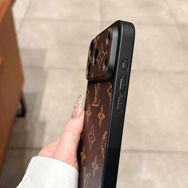 iPhone 17 / Pro / Max Slim Leather LV Style Case - Tailored Camera Wrap iPhone 17 / Pro / Max Slim Leather LV Style Case - Tailored Camera Wrap