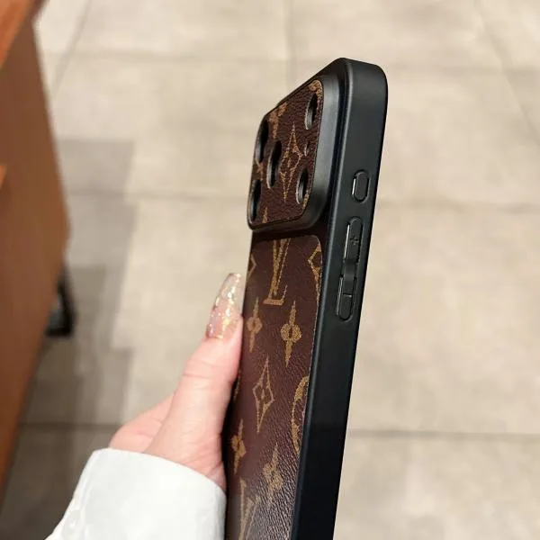 iPhone 17 / Pro / Max Slim Leather LV Style Case - Tailored Camera Wrap iPhone 17 / Pro / Max Slim Leather LV Style Case - Tailored Camera Wrap