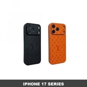 iPhone 17 & Pro Max Soft Leather Texture Case - Slim TPU & Embossed Monogram