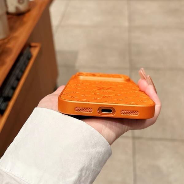 iPhone 17 & Pro Max Soft Leather Texture Case - Slim TPU & Embossed Monogram
