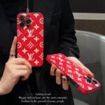 Premium Louis Vuitton Red Monogram Magsafe iPhone Case Premium Louis Vuitton Red Monogram Magsafe iPhone Case
