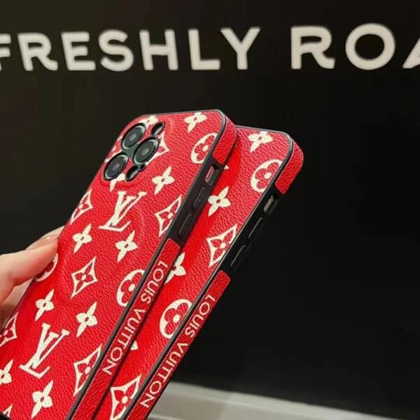 Premium Louis Vuitton Red Monogram Magsafe iPhone Case Premium Louis Vuitton Red Monogram Magsafe iPhone Case