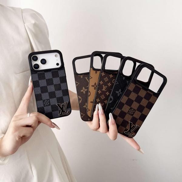 Metal Logo Case for iPhone 17, Air, Pro Max - Slim Designer Leather