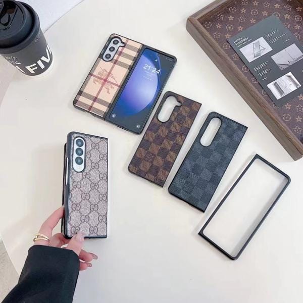 Louis Vuitton Leather Protective Thin Case for Samsung Galaxy Z Fold 6