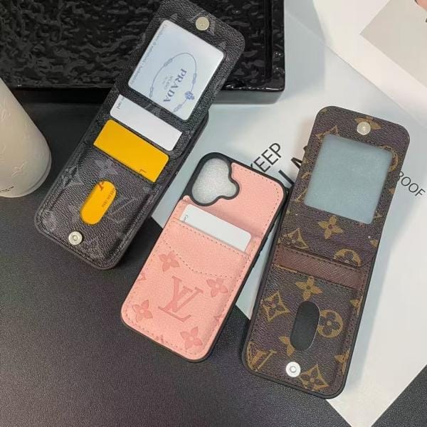 Louis Vuitton Dauphine Flip Card Holder Case for iPhone 16 15 14 13 12 11 Pro Max