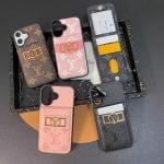 Louis Vuitton Dauphine Flip Card Holder Case for iPhone 16 15 14 13 12 11 Pro Max