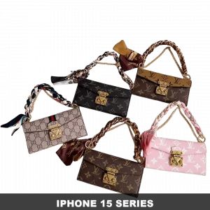 iPhone 15/ Pro/ Max Scarf Chain Wallet Case - Mini Handbag Style iPhone 15/ Pro/ Max Scarf Chain Wallet Case - Mini Handbag Style