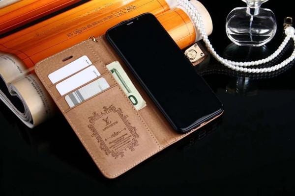 LV iPhone 17 Series Designer Pattern Wallet Case - Circular Metal Clasp