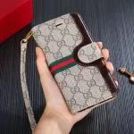 LV iPhone 17 Series Designer Pattern Wallet Case - Circular Metal Clasp LV iPhone 17 Series Designer Pattern Wallet Case - Circular Metal Clasp