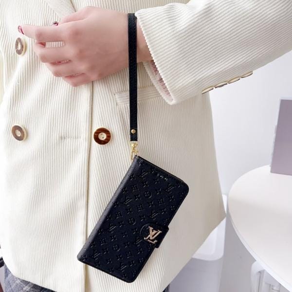LV Embossed Folio for iPhone 17 Series - Gold Clasp & Wristlet LV Embossed Folio for iPhone 17 Series - Gold Clasp & Wristlet