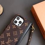 Color Block LV Folio Wallet Case for iPhone 12 - 17 Pro Max