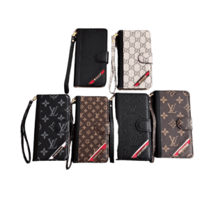 Color Block LV Folio Wallet Case for iPhone 12 - 17 Pro Max