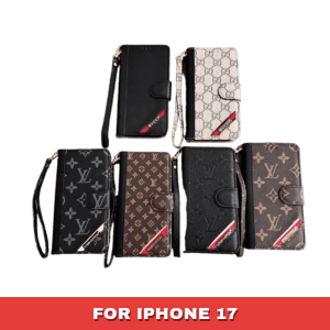 Color Block LV Folio Wallet Case for iPhone 12 - 17 Pro Max - 17