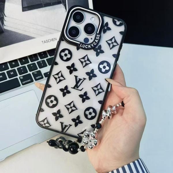 Louis Vuitton Clear Phone Case w/ Cute Chain