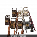 iPhone 17 Series Handbag Case - Scarf Wrapped Chain Handle & Gold Lock