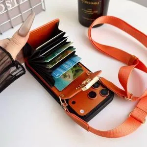 LV iPhone 16 Series Crossbody Wallet Case - Empreinte Accordion & Metal Logo LV iPhone 16 Series Crossbody Wallet Case - Empreinte Accordion & Metal Logo