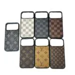 LV Trunk Case Black & Gold Diamond with Secure Ring Holder