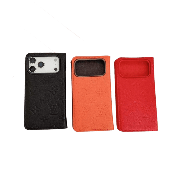 Classic Louis Vuitton Empreinte Embossed Card Holder Wallet Case for iPhone 17, Air, 17 Pro, 17 Pro Max