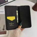 Classic Louis Vuitton Empreinte Embossed Card Holder Wallet Case for iPhone 17, Air, 17 Pro, 17 Pro Max