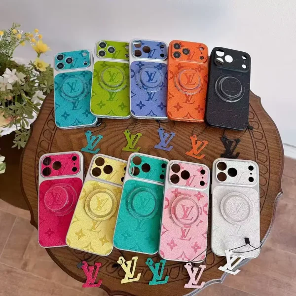 Bright Monogram Thin MagSafe Popsocket Case for iPhone 17/16/15/14