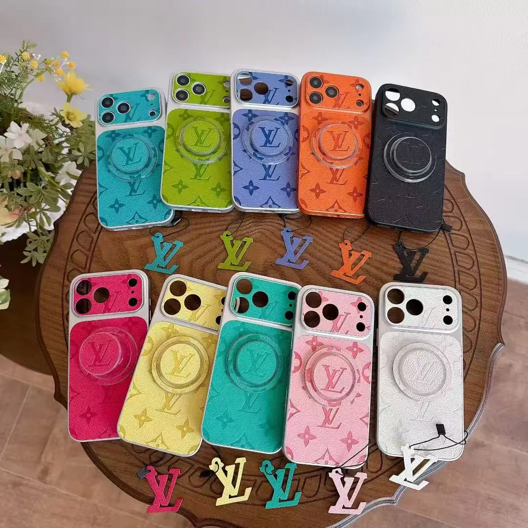 Bright Monogram Thin MagSafe Popsocket Case for iPhone 17/16/15/14