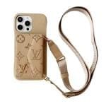 Louis Vuitton Organ Card Holder Case w/Crossbody for iPhone 16 15 13 12 14 Pro Max