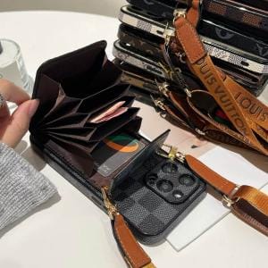 Accordion Crossbody LV Case for iPhone 17-12 Series - Wallet Accordion Crossbody LV Case for iPhone 17-12 Series - Wallet