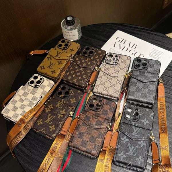 Accordion Crossbody LV Case for iPhone 17-12 Series - Wallet