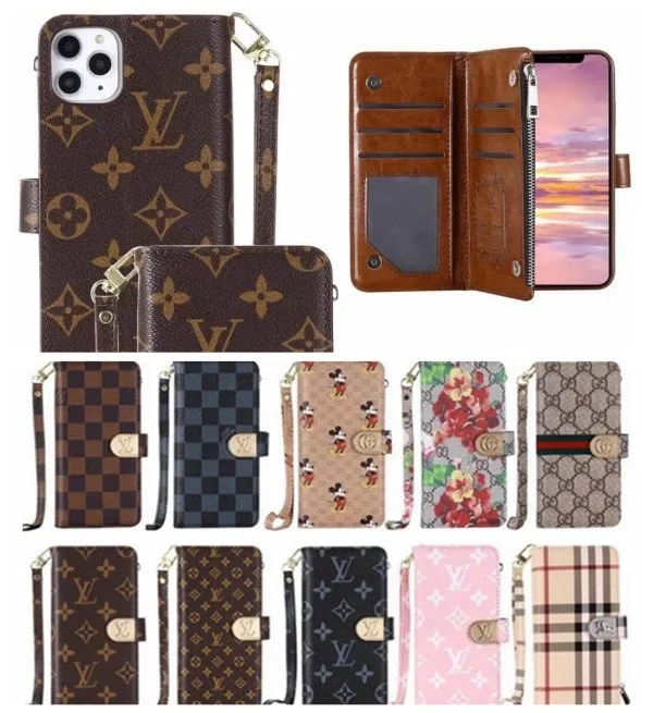 Louis Vuitton Zipper Wallet Folio Case for iPhone 15 Pro Max/ 15/ 15 Plus/ 15 Pro