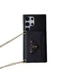 Prada Canvas Card Holder Samsung Galaxy S22, S23, S24, S25 Ultra Case with Crossbody