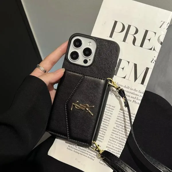 YSL Glossy Patent Leather Accordion Wallet Case with Crossbody Strap YSL Glossy Patent Leather Accordion Wallet Case with Crossbody Strap