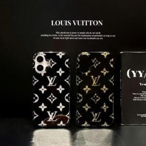 Louis Vuitton Black Glitter Phone Case Slim Design - IPHONE 14 PRO MAX