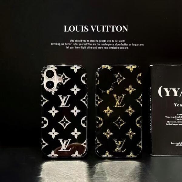 Louis Vuitton Black Glitter Phone Case Slim Design