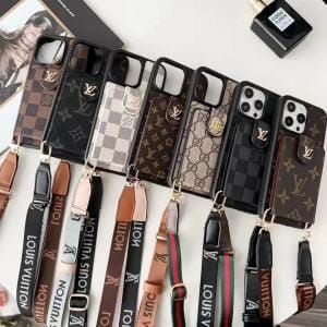 Louis Vuitton Flip Card Holder iPhone Case with Crossbody Strap Louis Vuitton Flip Card Holder iPhone Case with Crossbody Strap