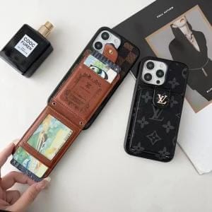 Louis Vuitton Flip Card Holder iPhone Case with Crossbody Strap Louis Vuitton Flip Card Holder iPhone Case with Crossbody Strap