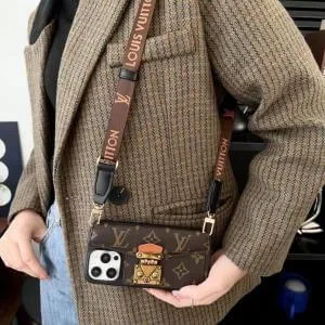 Louis Vuitton Dauphine Lock Card Holder iPhone Case with Crossbody Louis Vuitton Dauphine Lock Card Holder iPhone Case with Crossbody