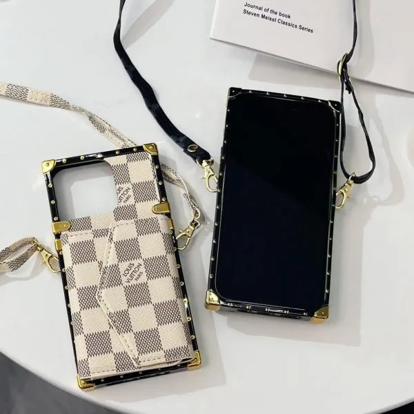LV Eye Trunk Style Accordion Wallet Case with Crossbody Strap