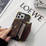 LV Eye Trunk Style Accordion Wallet Case with Crossbody Strap