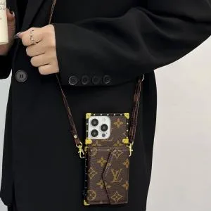 LV Eye Trunk Style Accordion Wallet Case with Crossbody Strap LV Eye Trunk Style Accordion Wallet Case with Crossbody Strap