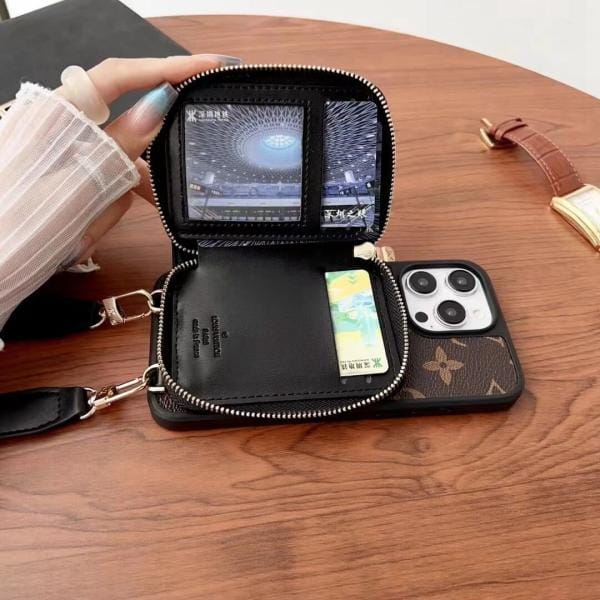 Louis Vuitton Zipper Purse Wallet Samsung Case with Crossbody Louis Vuitton Zipper Purse Wallet Samsung Case with Crossbody