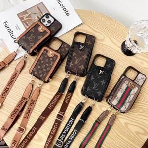 LV Monogram & GG Zipper Pouch Wallet Case with Wide Crossbody Strap LV Monogram & GG Zipper Pouch Wallet Case with Wide Crossbody Strap