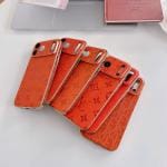 Orange Embossed Case for iPhone 17/16/15/14 - Gold Frame Shell Orange Embossed Case for iPhone 17/16/15/14 - Gold Frame Shell