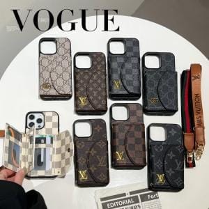 Crossbody Louis Vuitton Wallet Card Holder iPhone Case with Mirror