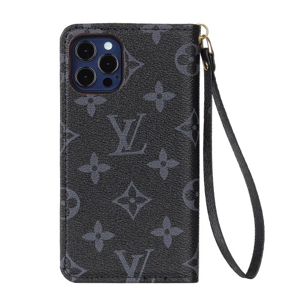 Louis Vuitton Wallet Folio Leather Case for iPhone 17 16 15 12 13 14 Pro Max