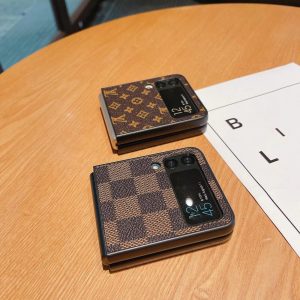 Louis Vuitton Leather Protective Thin Case for Samsung Galaxy Z Flip 6